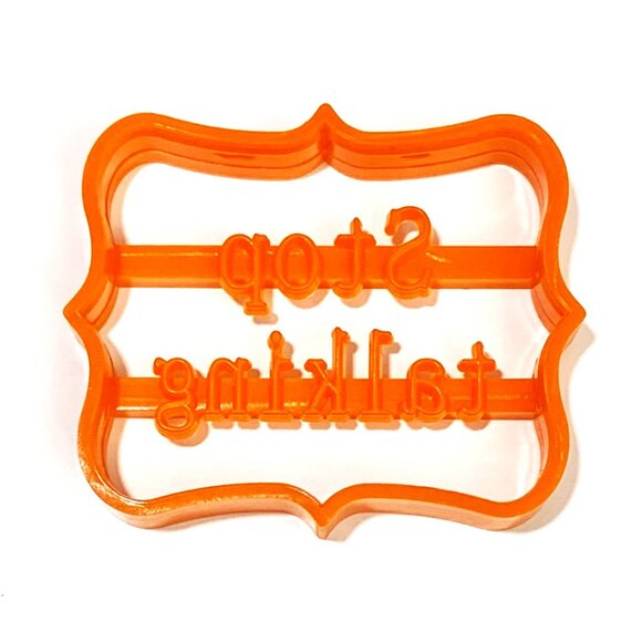 CQ House Wares Sarcastic Sassy 4 pc Plastic Cookie Cutters Molds Orange - Picture 7 of 7